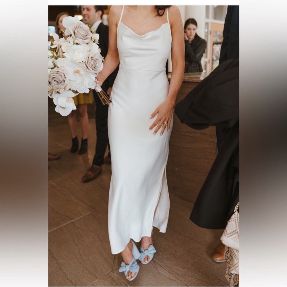 BHLDN Cali satin midi dress